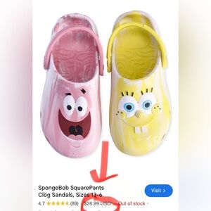 SpongeBob Clog  UNISEX size 5